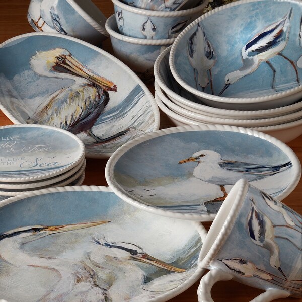 Certified International Shorebirds 8.5" Salad/Dessert Plates, Set of 4 - 8.5" x 8.5"