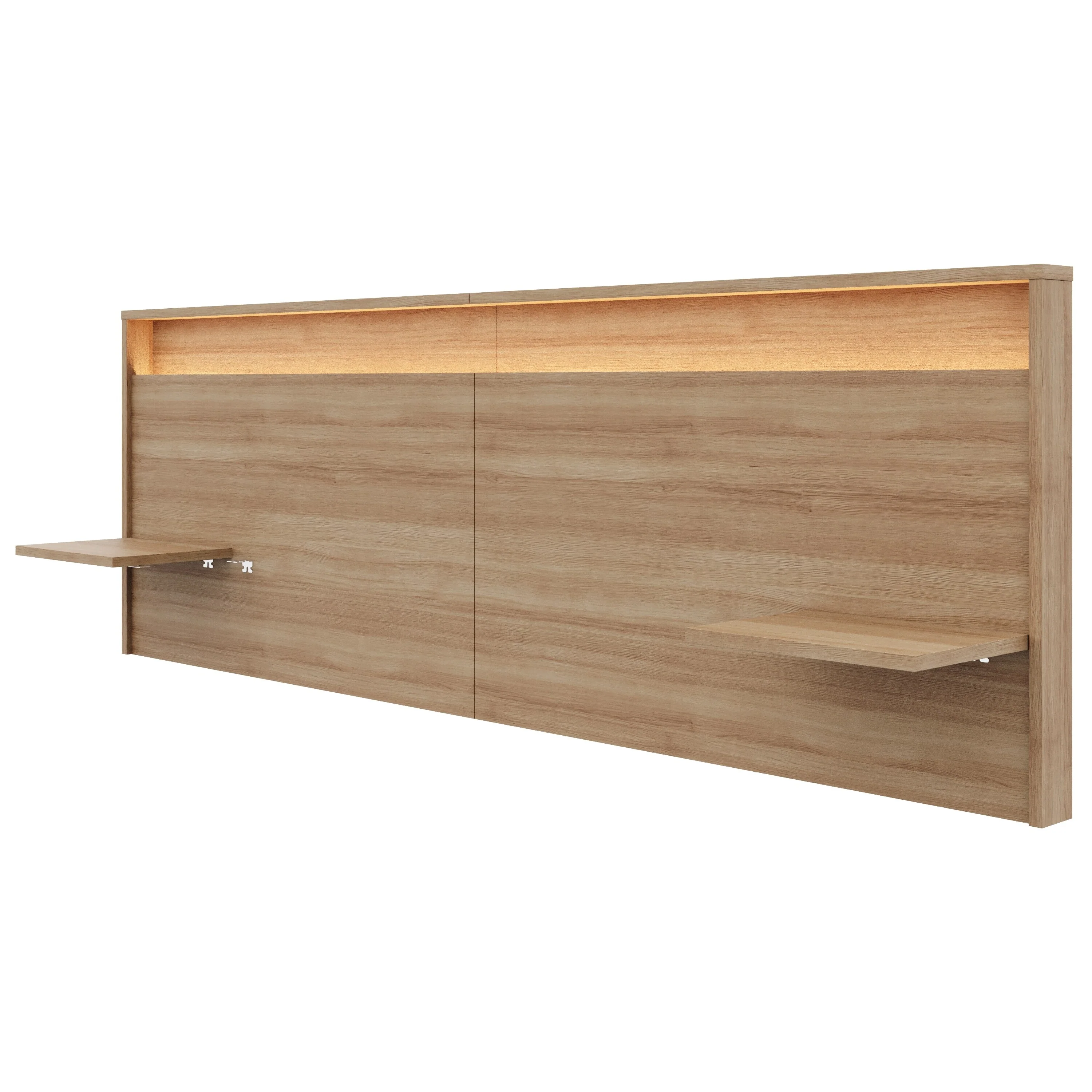 Lido Extended Headboard with Integrated Shelves and Lighting