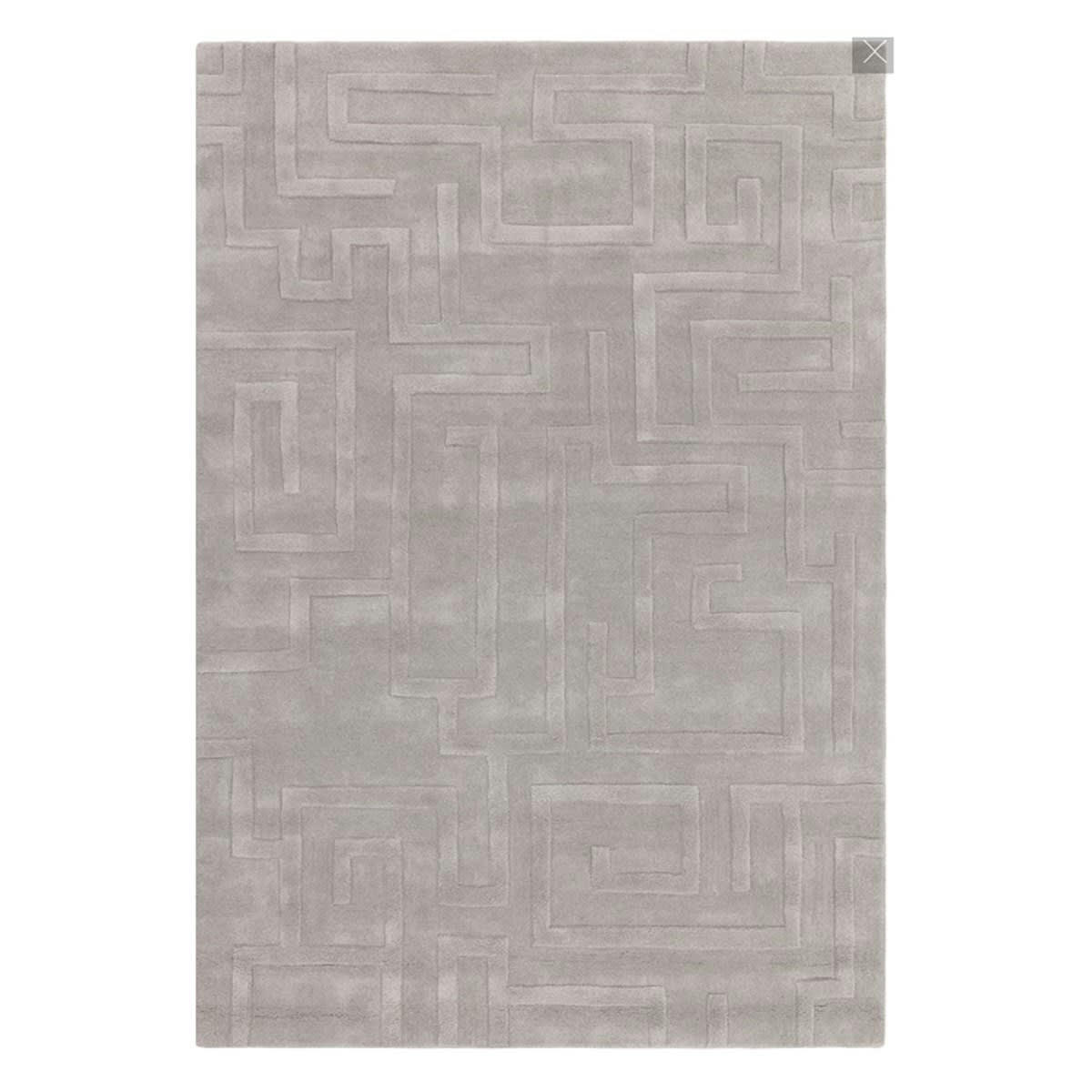 ZEMA - Tapis de salon en laine gris souris 200x290 cm