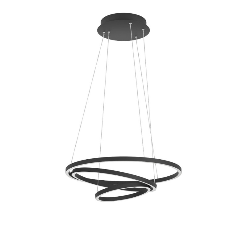 Suspension LED Lobinero-Z connectée noire Ø 58 cm 43,2 W