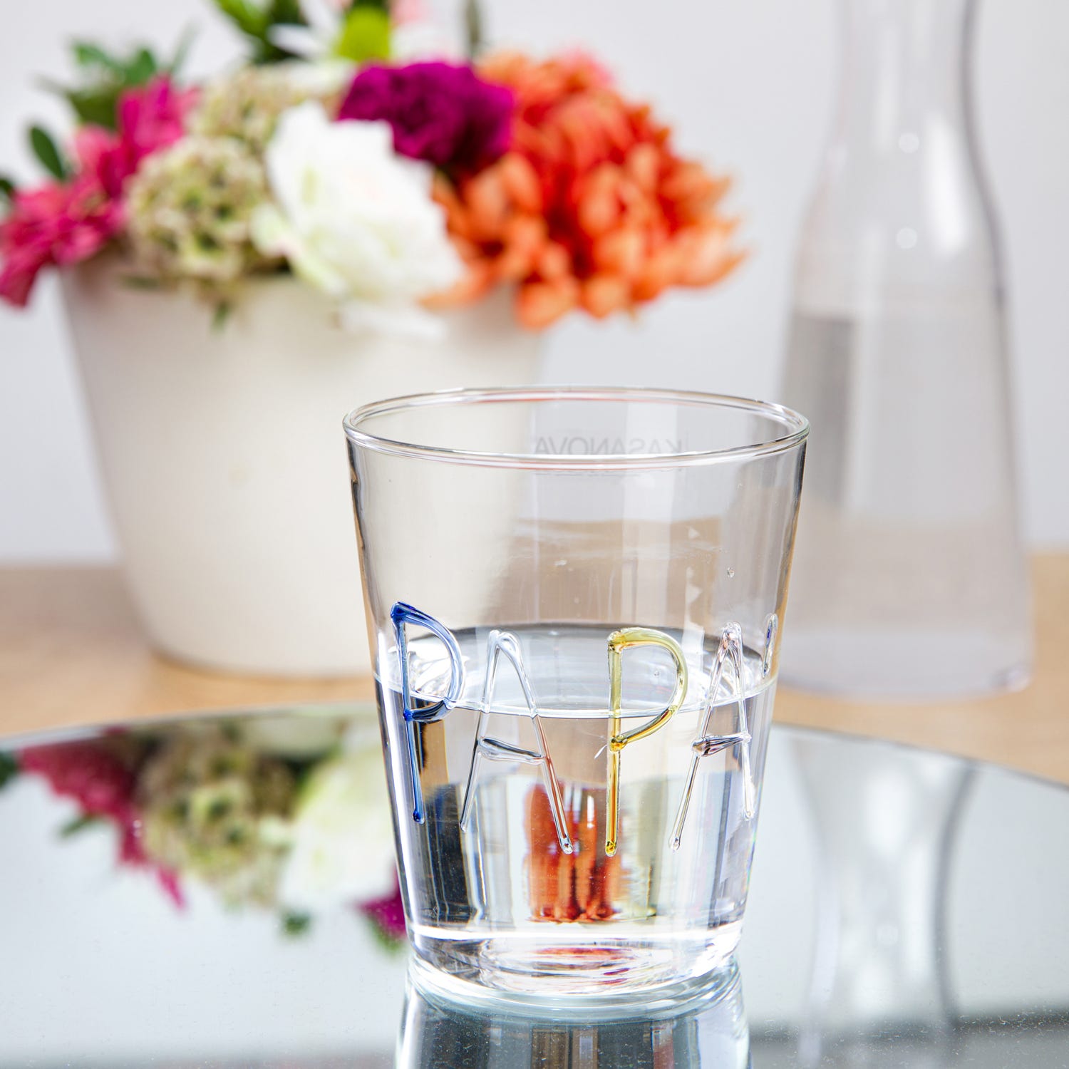 Bicchiere acqua papà in vetro borosilicato, da 380 ml