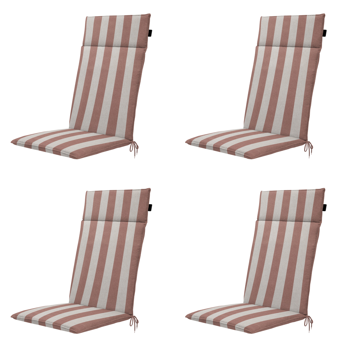 Madison tuintstoelkussen hoge rug Amora - bruin - 120x50x4cm - set van 4