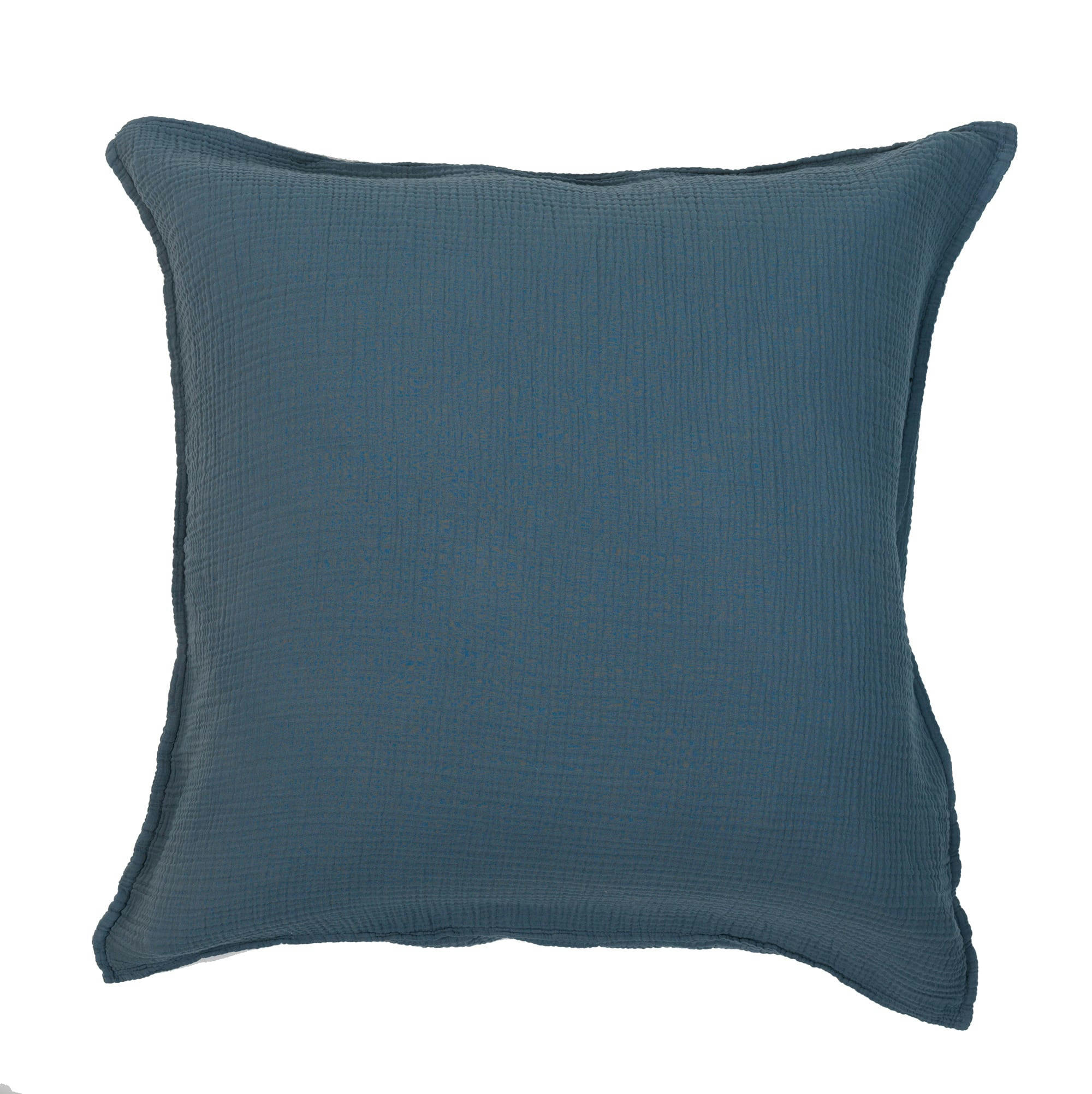 GAZE DE COTON - Taie d'oreiller gaze de coton bleu orage 65X65 CM