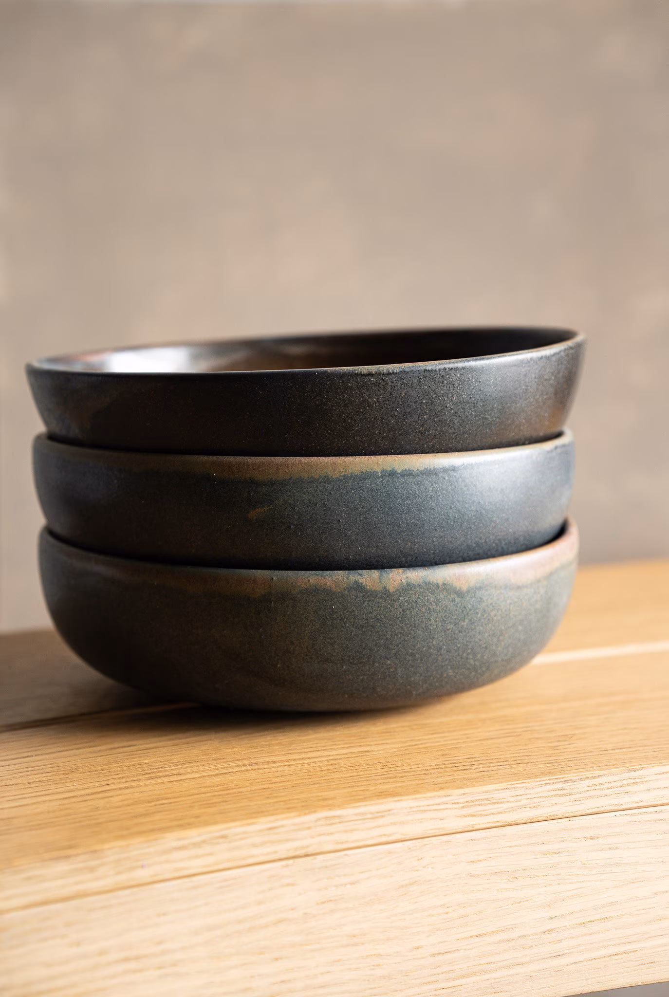 Handmade Stoneware Pasta Bowl: Rust Brown Ceramic Serving Bowl
