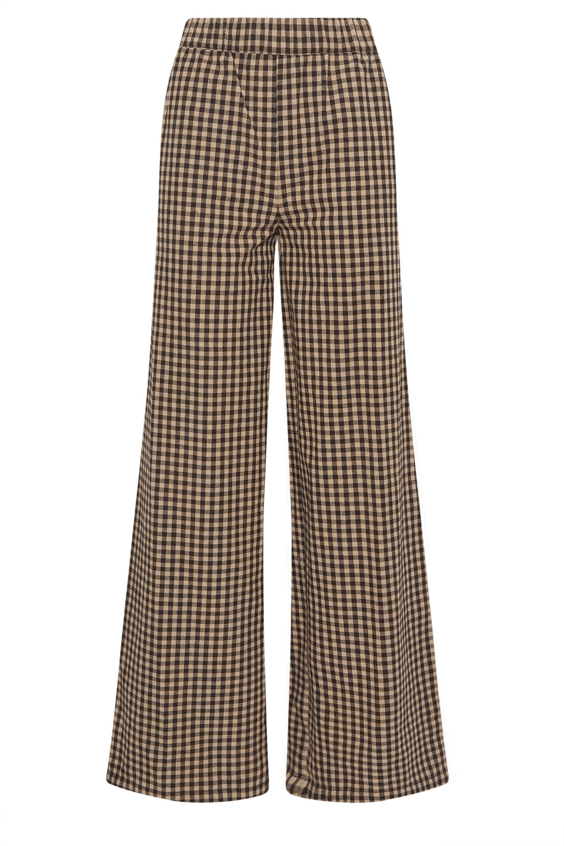 Long Tall Sally Tall Gingham Wide Leg Trousers