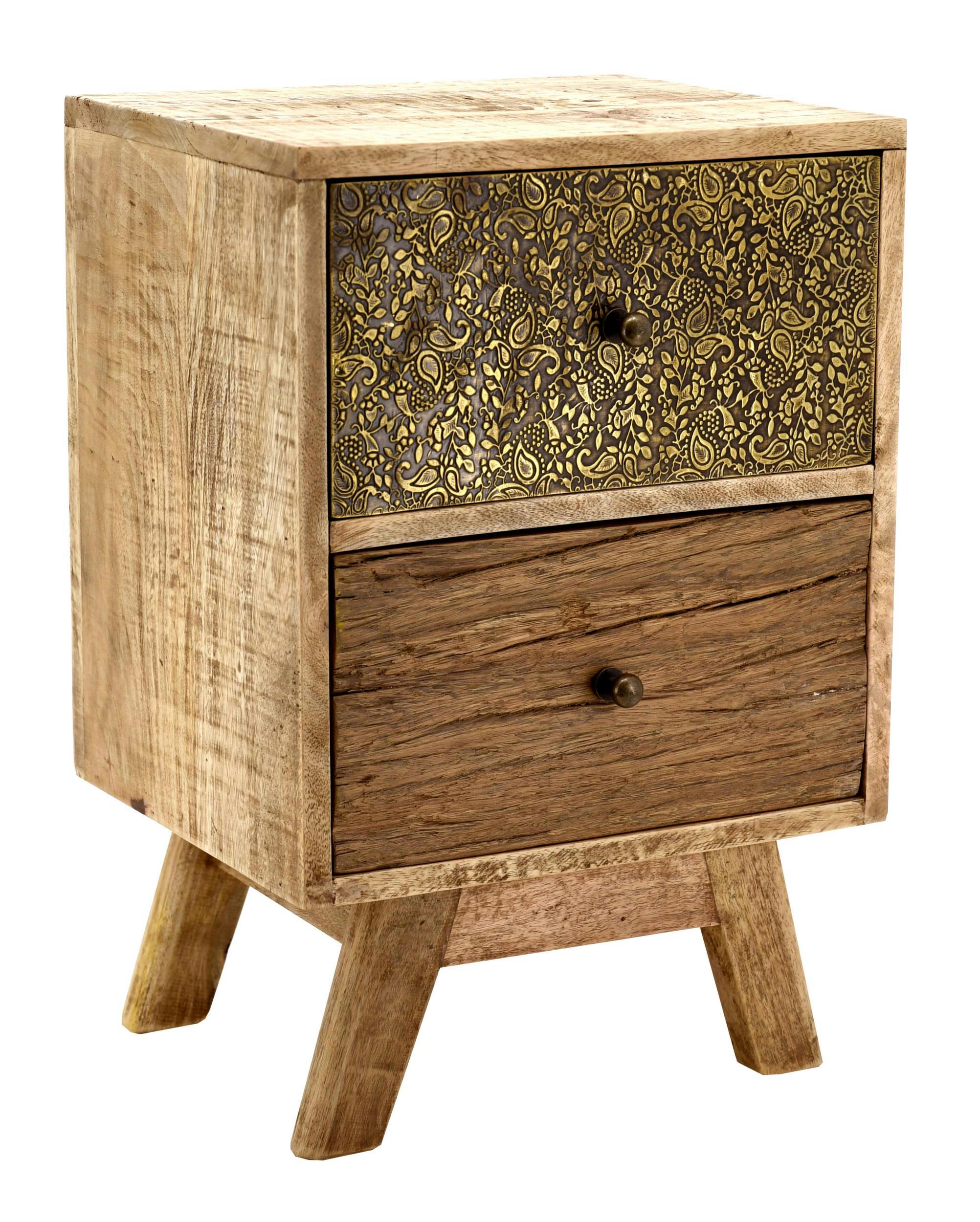 - Chevet en manguier et métal zouma