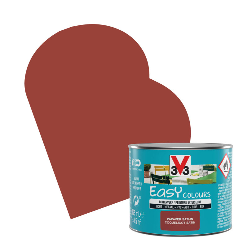 Laque Easy Colours coquelicot satiné 0,125 L V33