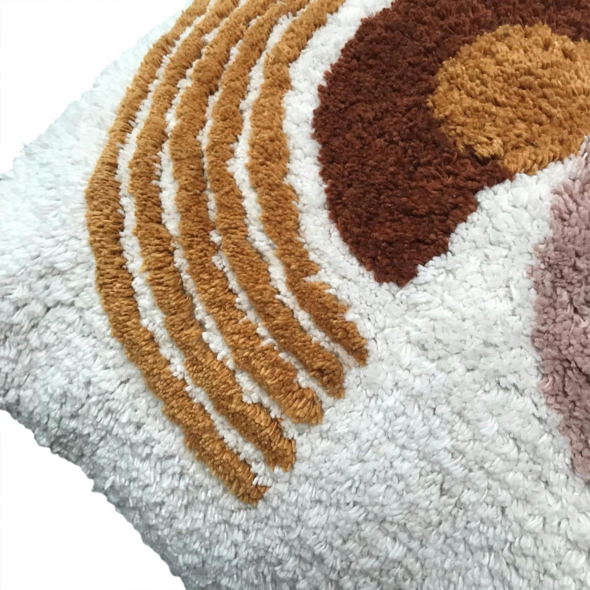 RETRO MOOD - Coussinfté imprimé en coton jaune moutarde 40x40