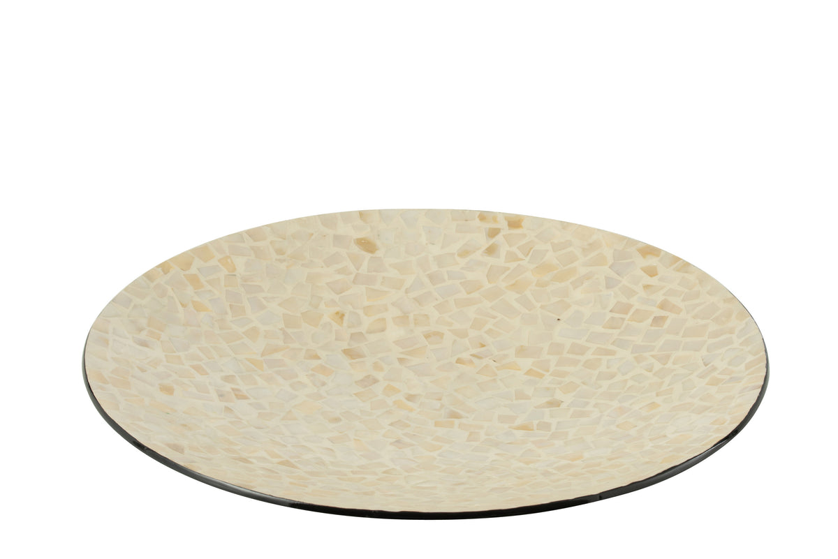 J-Line plateau Nuye Rond plateau - dienblad - karton - creme