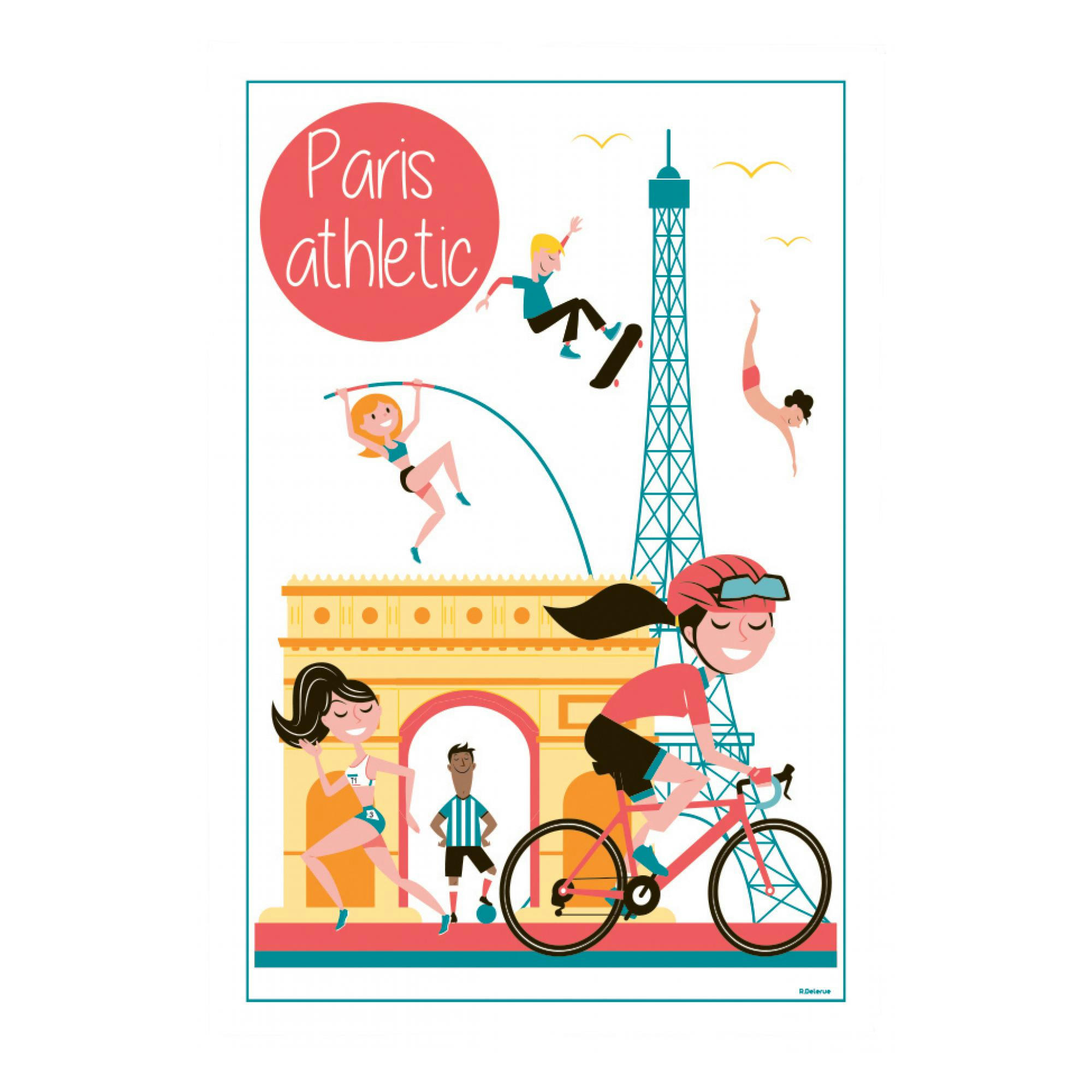 PARIS - Torchon  athletic en coton blanc 48 x 72