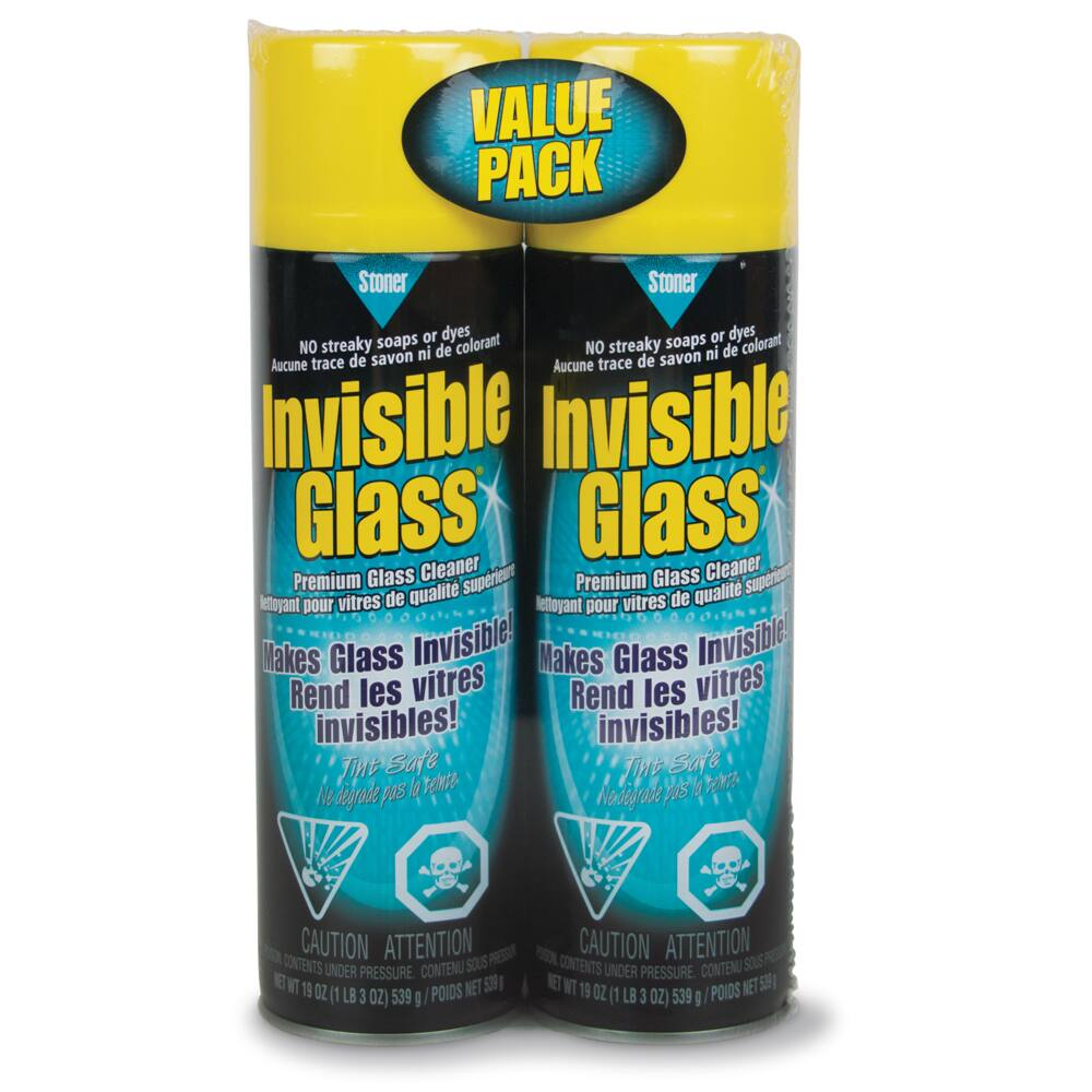 Stoner Invisible Glass Premium Car Glass Cleaner Aerosol Value Pack, 2-pk, 2 x 539-g