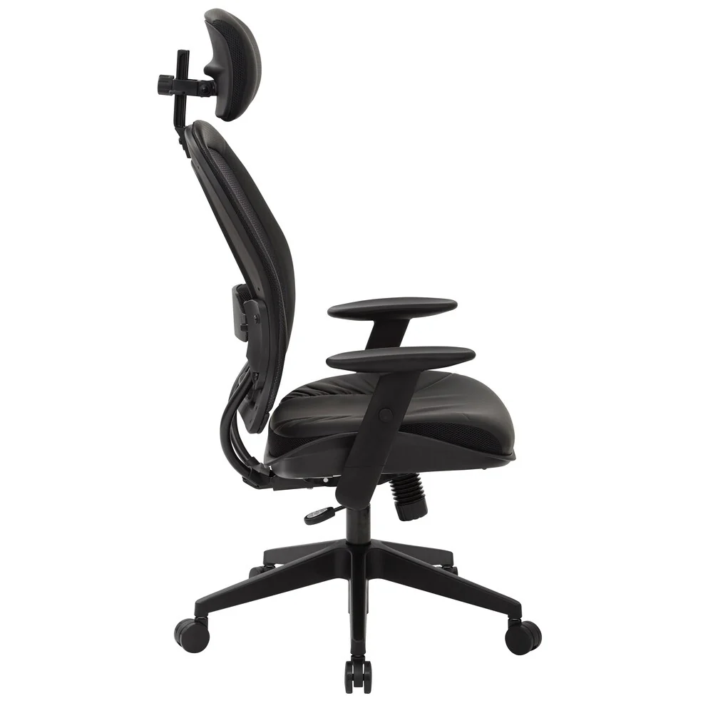Office Chair with Bonded Leather Seat and Adjustable Headrest