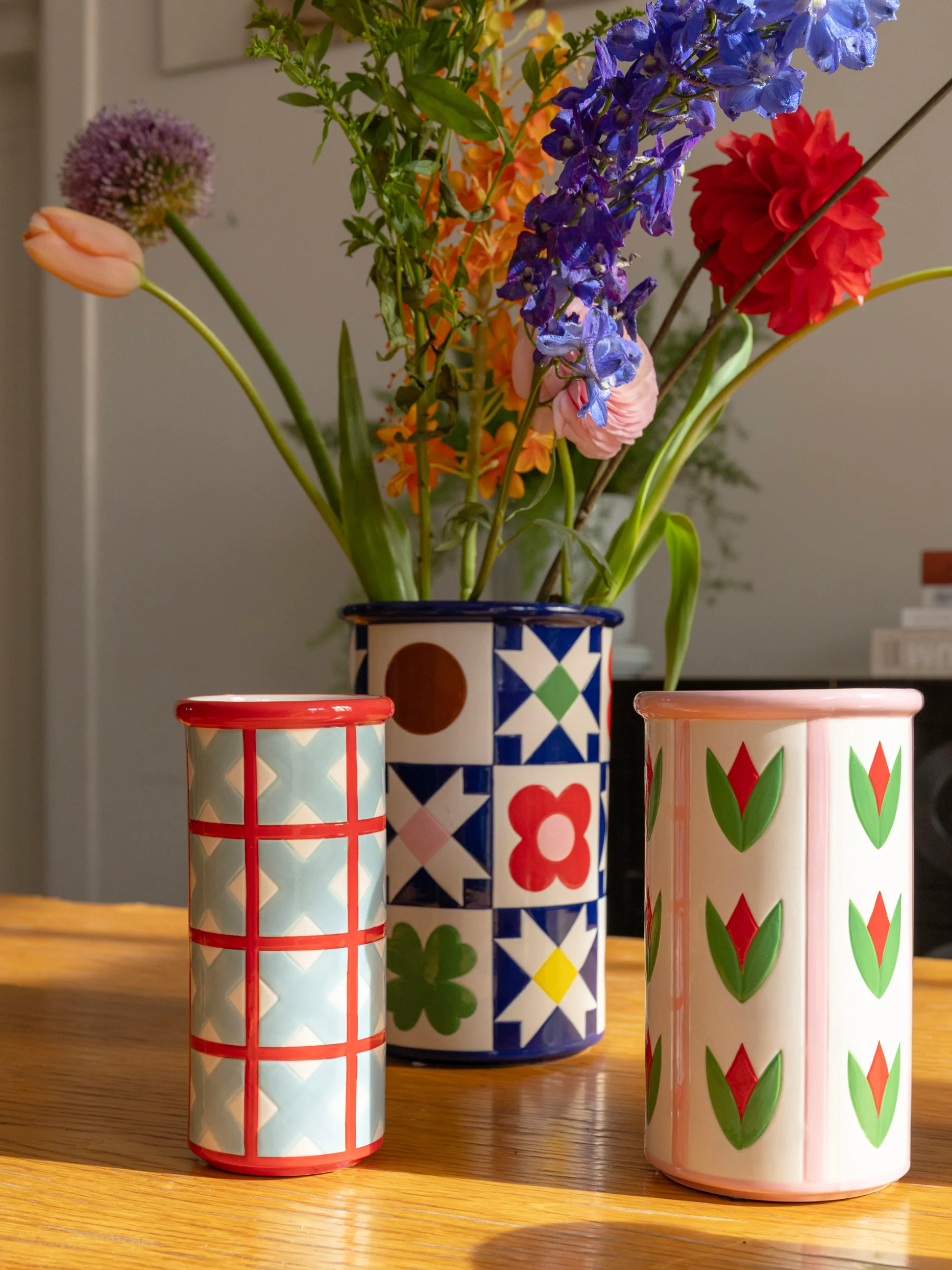 Handgefertigte Vase Patch, H 20 cm