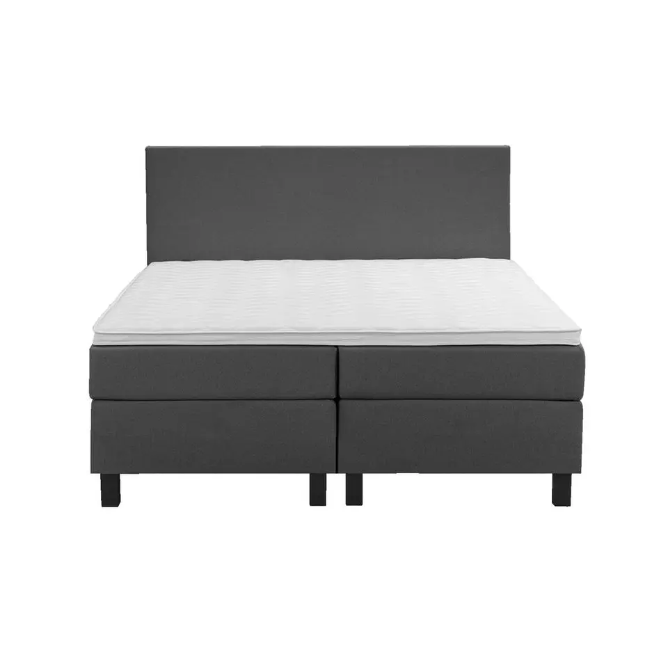 Boxspring Liv egaal - antraciet - 180x200 cm - vierkante poot