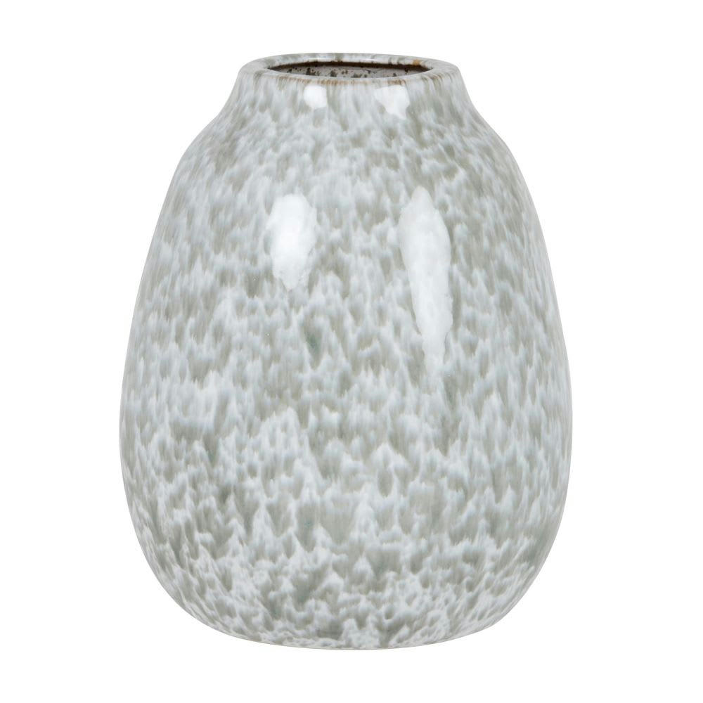 Ikaria - Vase en grès écru et vert H21