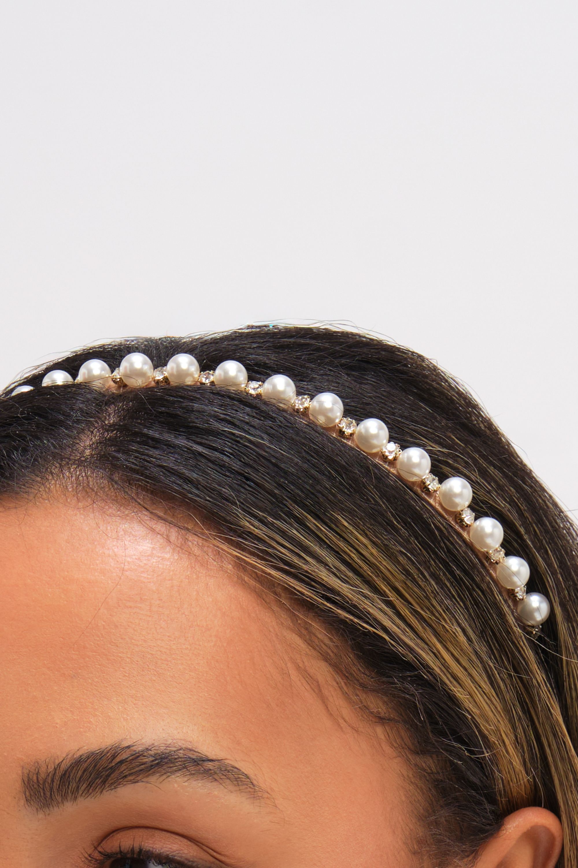 Jon Richard Gold Plated Pearl and Crystal Headband