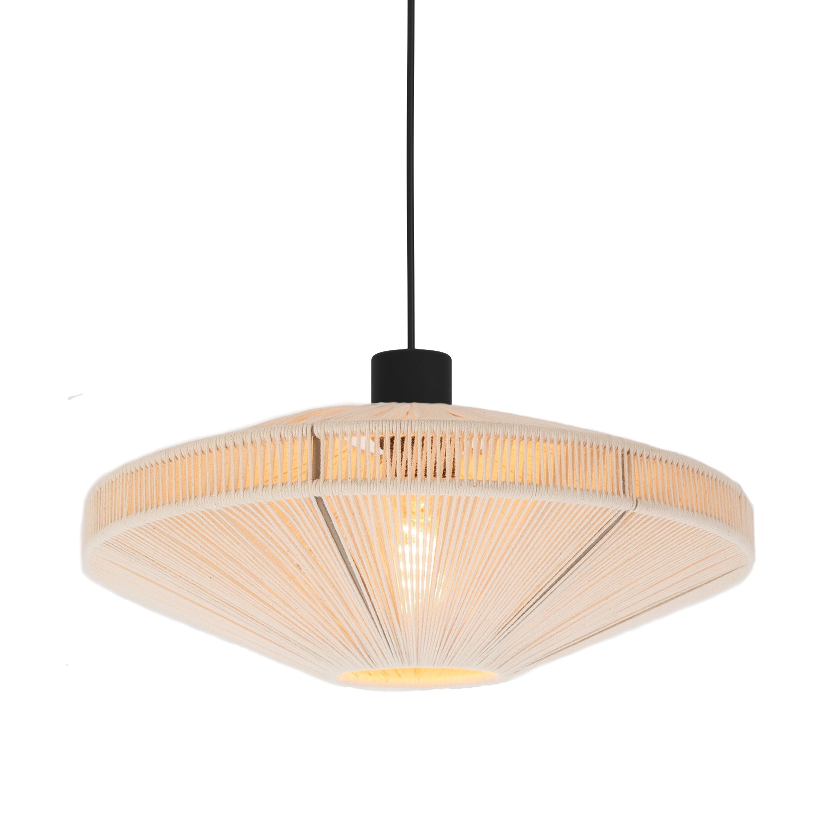 EGLO hanglamp Midsumer - e27 - ø 38 cm - zwart/crème - textiel