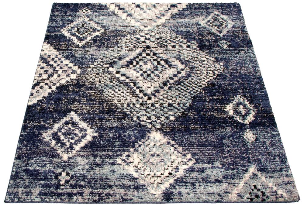 ECARPET Morocco Mosaique Indoor Area Rug, Blue, Assorted Sizes