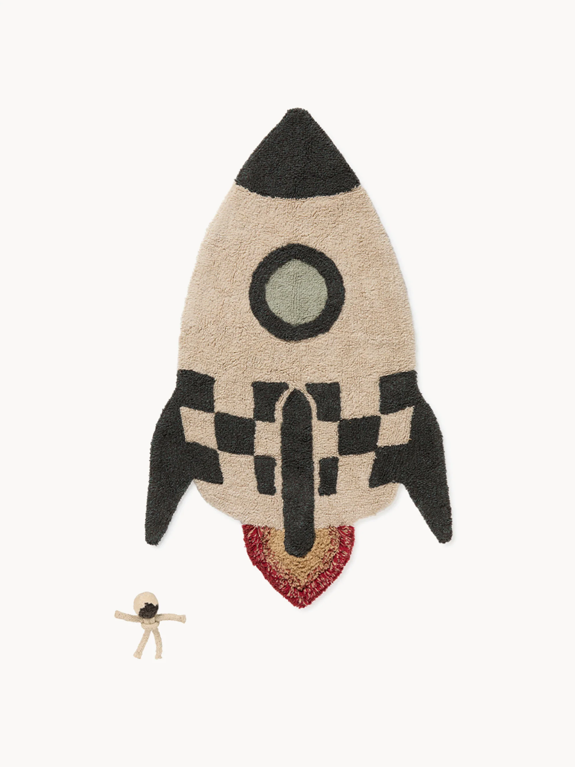 Handgewebter Kinderteppich Rocket, waschbar