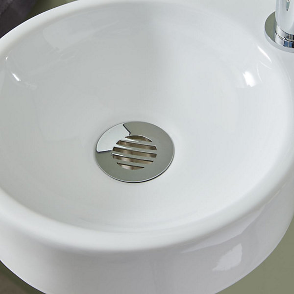 Lave-mains rond en céramique Blanc simple