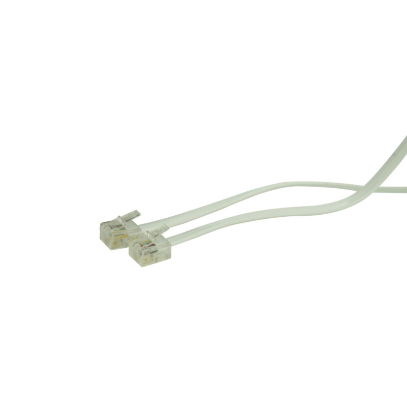 Câble téléphonique RJ11 6P4PC blanc 10 m PROFILE