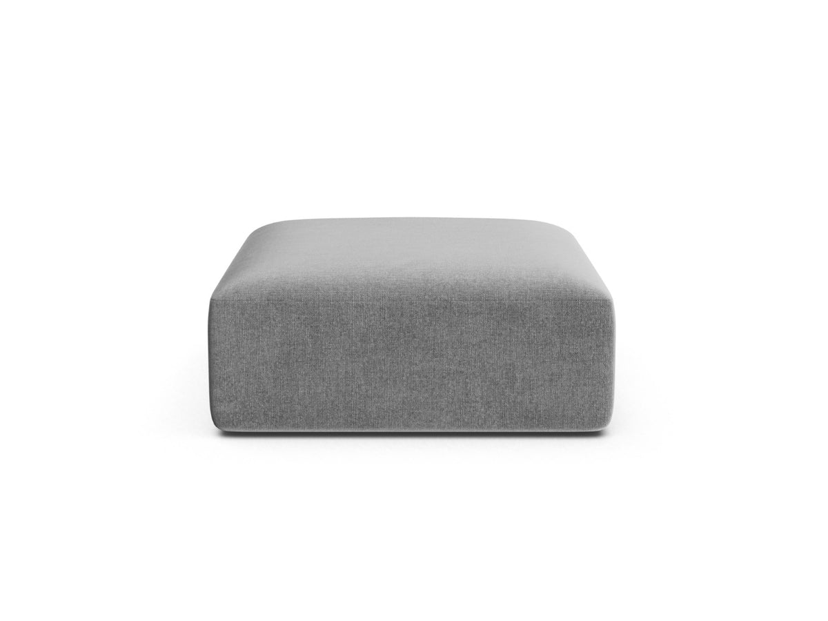 Cosmopolitan Design Poef Campi flueel grijs - 90x90x40cm