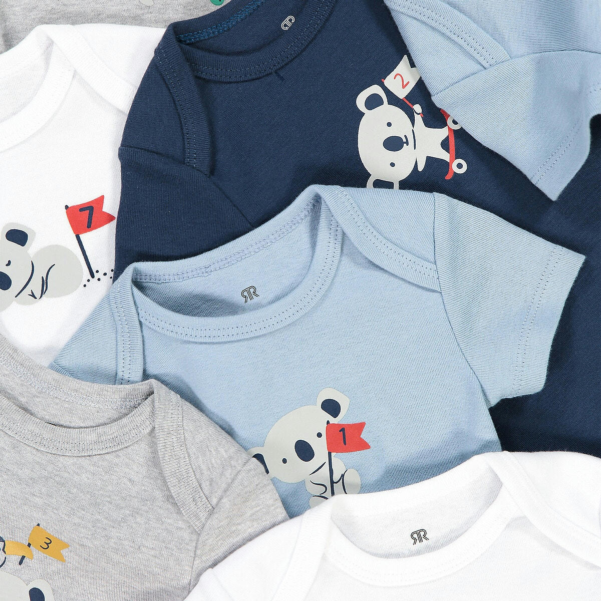 Lot de 7 bodies manches courtes en coton