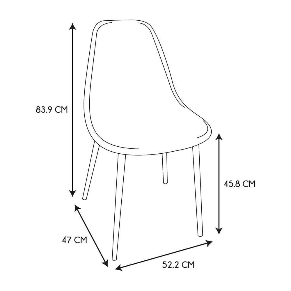 LILIA - Chaise transparente pieds métal noir