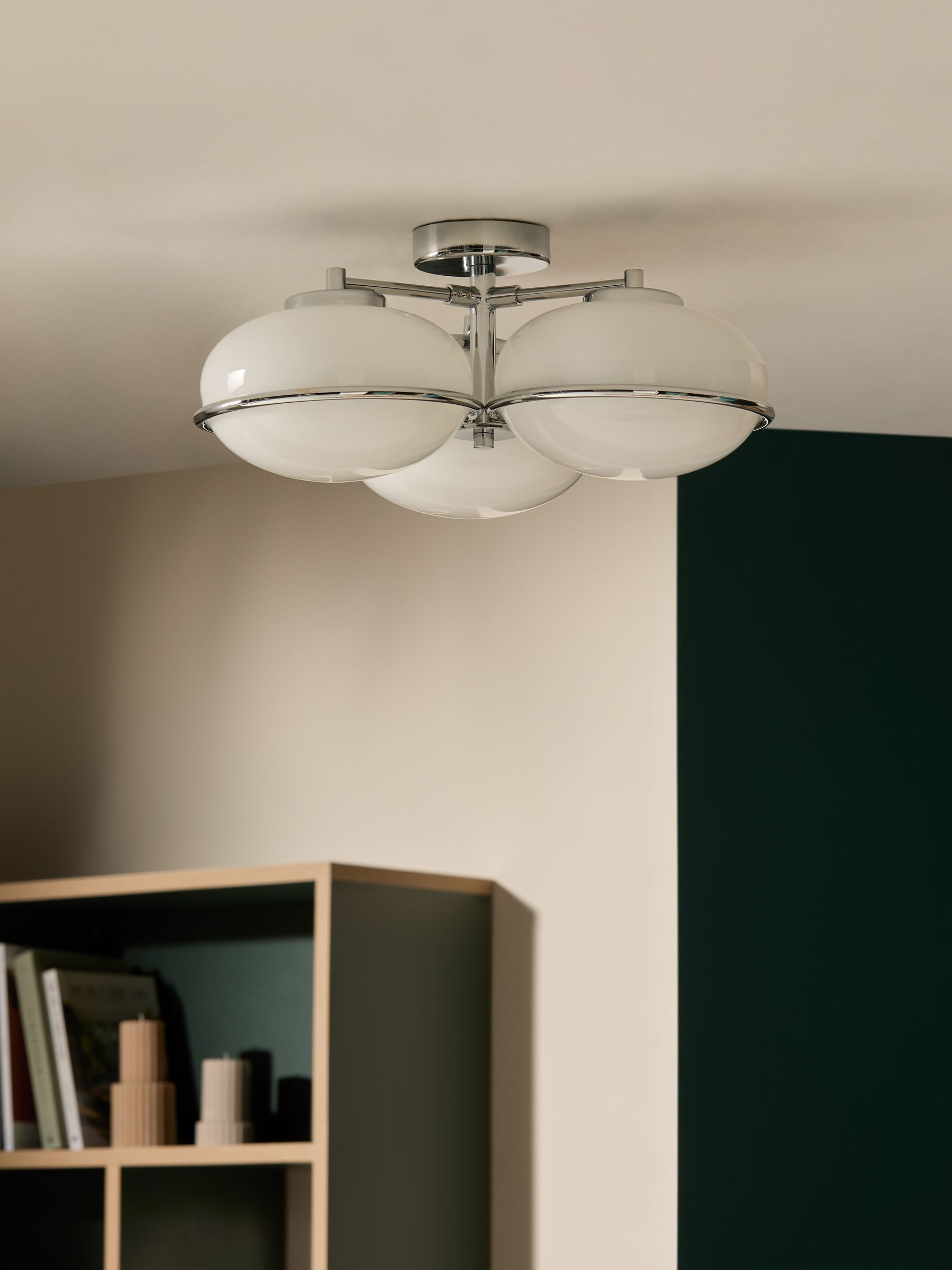 3 Light Flush Piper Light in Chrome
