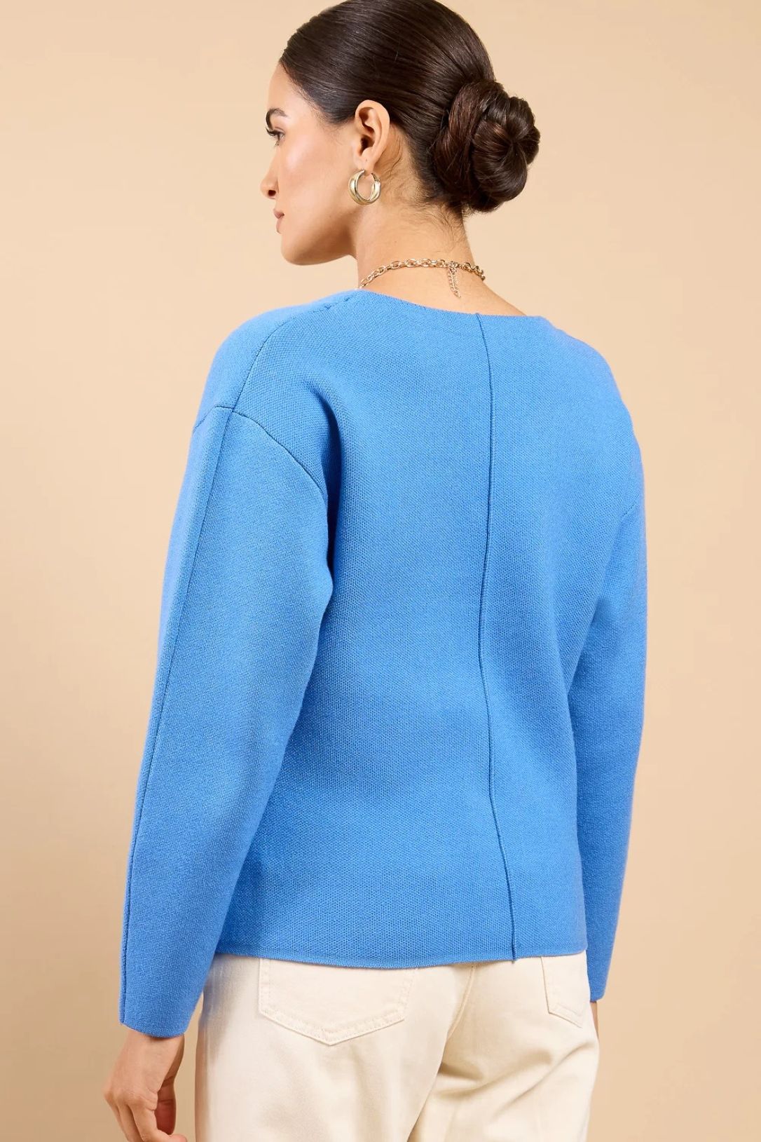 Little Mistress Blue Button Detail Knit Cardigan