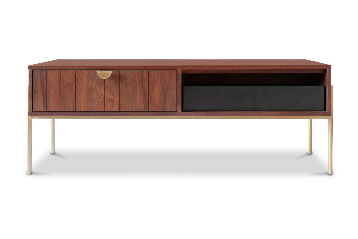 PITEA - Table basse relevable en bois marron