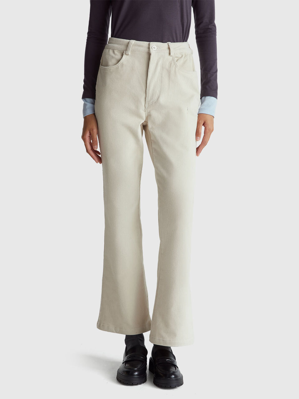 Corduroy bootcut trousers