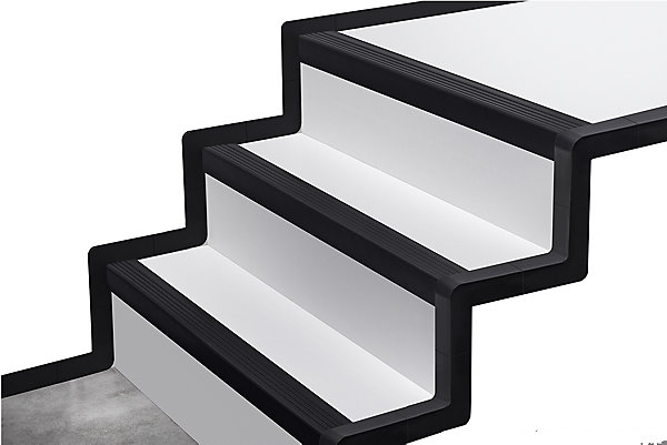 KIT de finition pour escaliers en PVC, noir, 1m