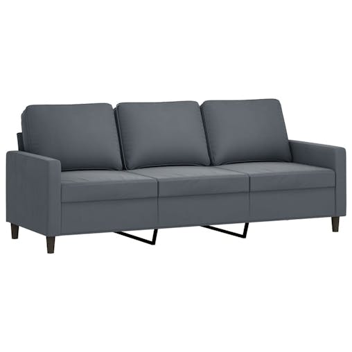 NNEVL 3-Seater Sofa Dark Grey 180 cm Velvet