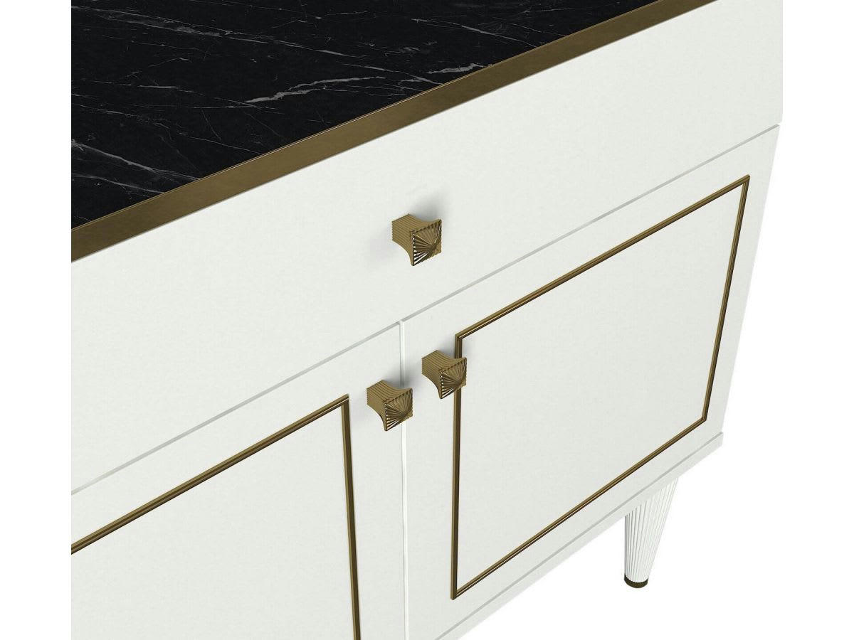 SION - SION - Commode Blanc / Or / Noir