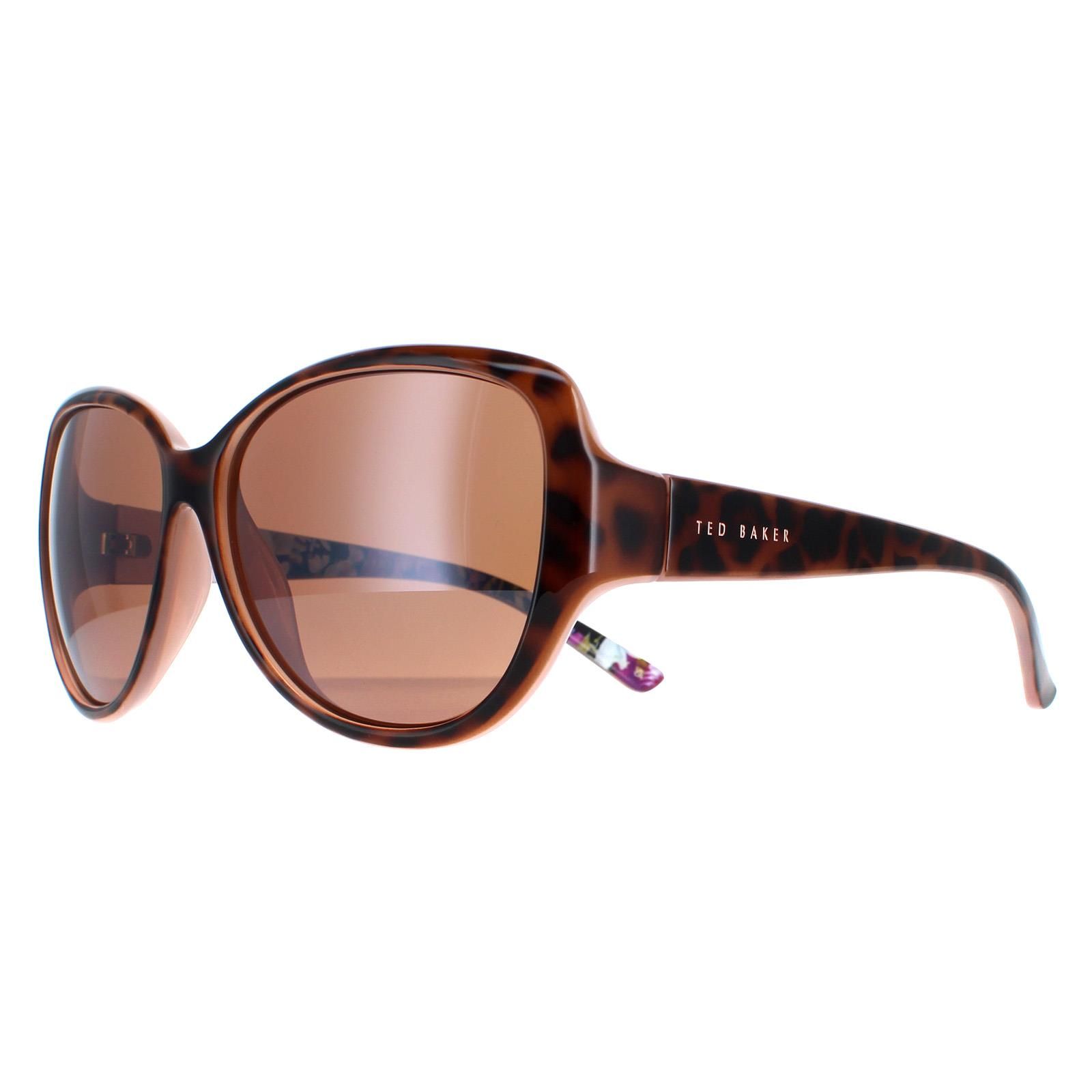 Ted Baker Oval Havana Brown Flower Print Brown TB1394 Shay