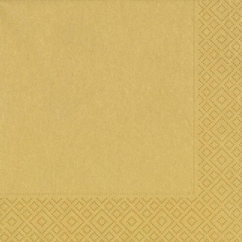 Serviette en tissu 3 plis or 33 x 33 cm 20 pièces DUNI