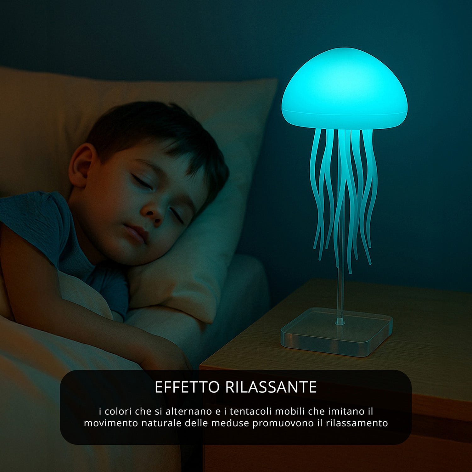 Lampada Medusa senza fili con luci colorate
