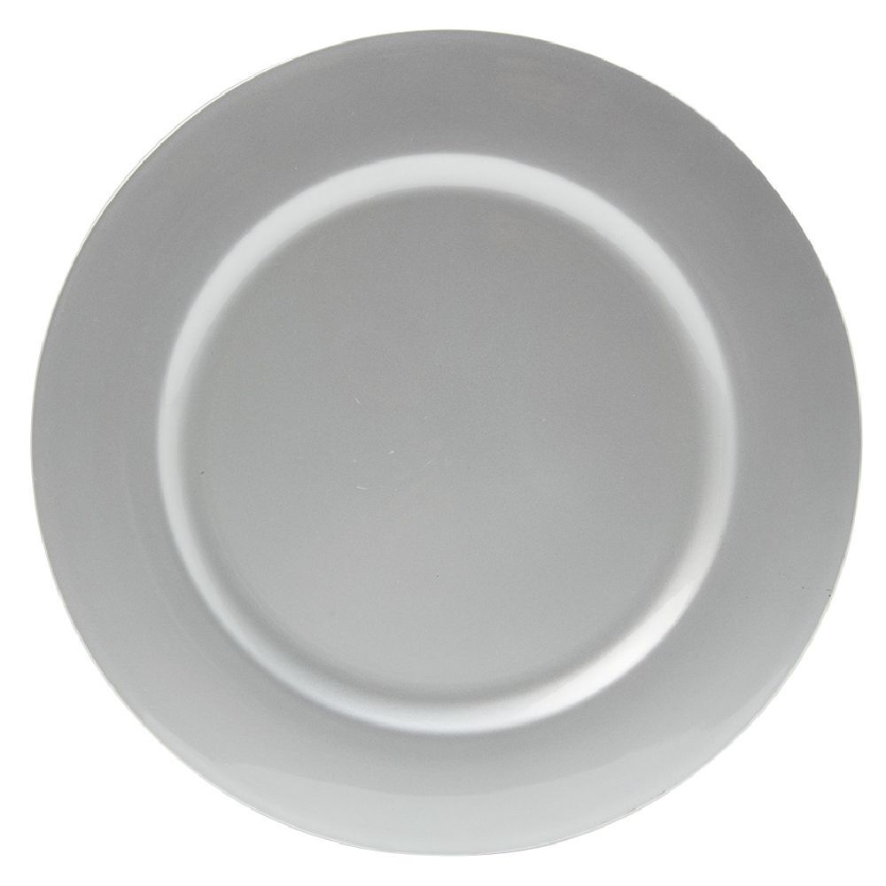 Sous assiette plastique argenté Ø33cm