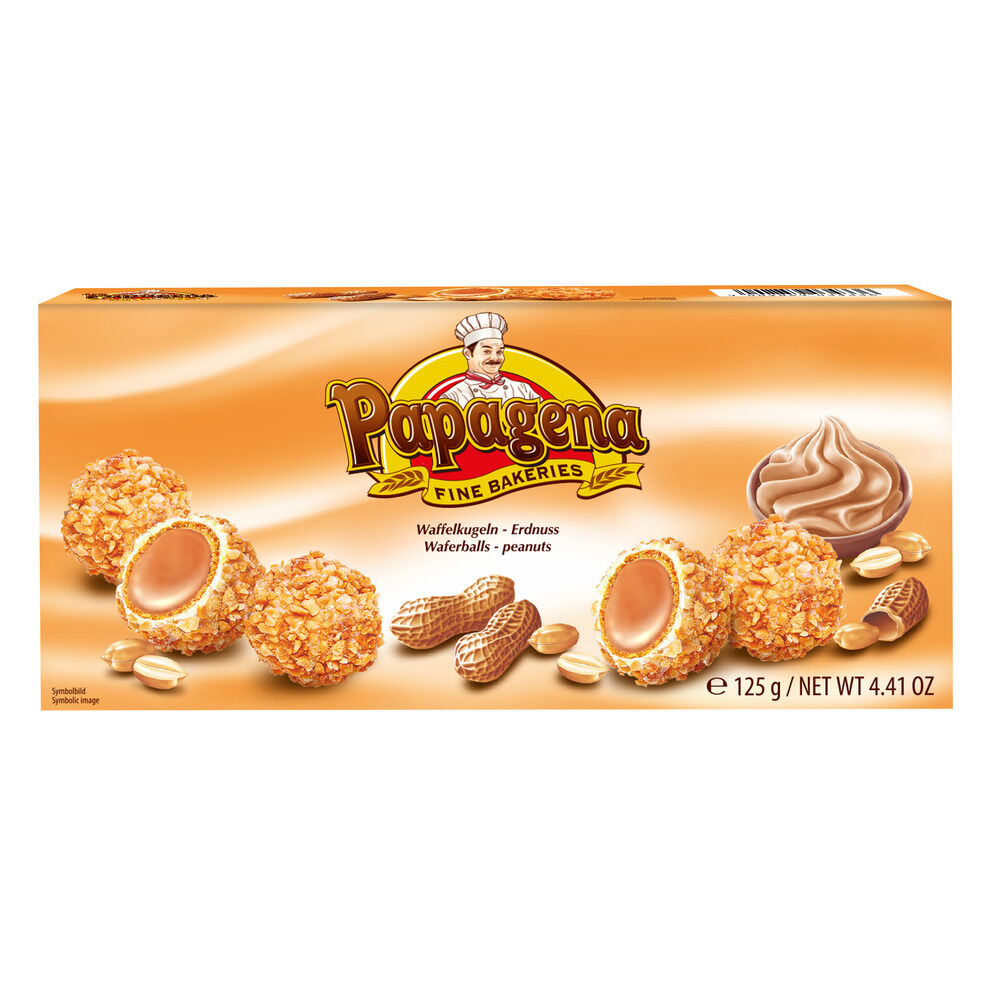 Boules de gaufrette fourrées saveur cacahuètes - 125g