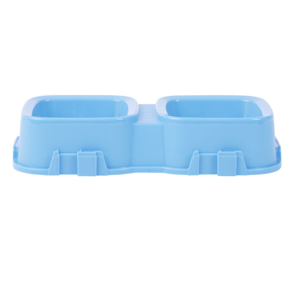 Gamelle double bleue 2x500ml - plastique 31,8x16,6xH6,5cm