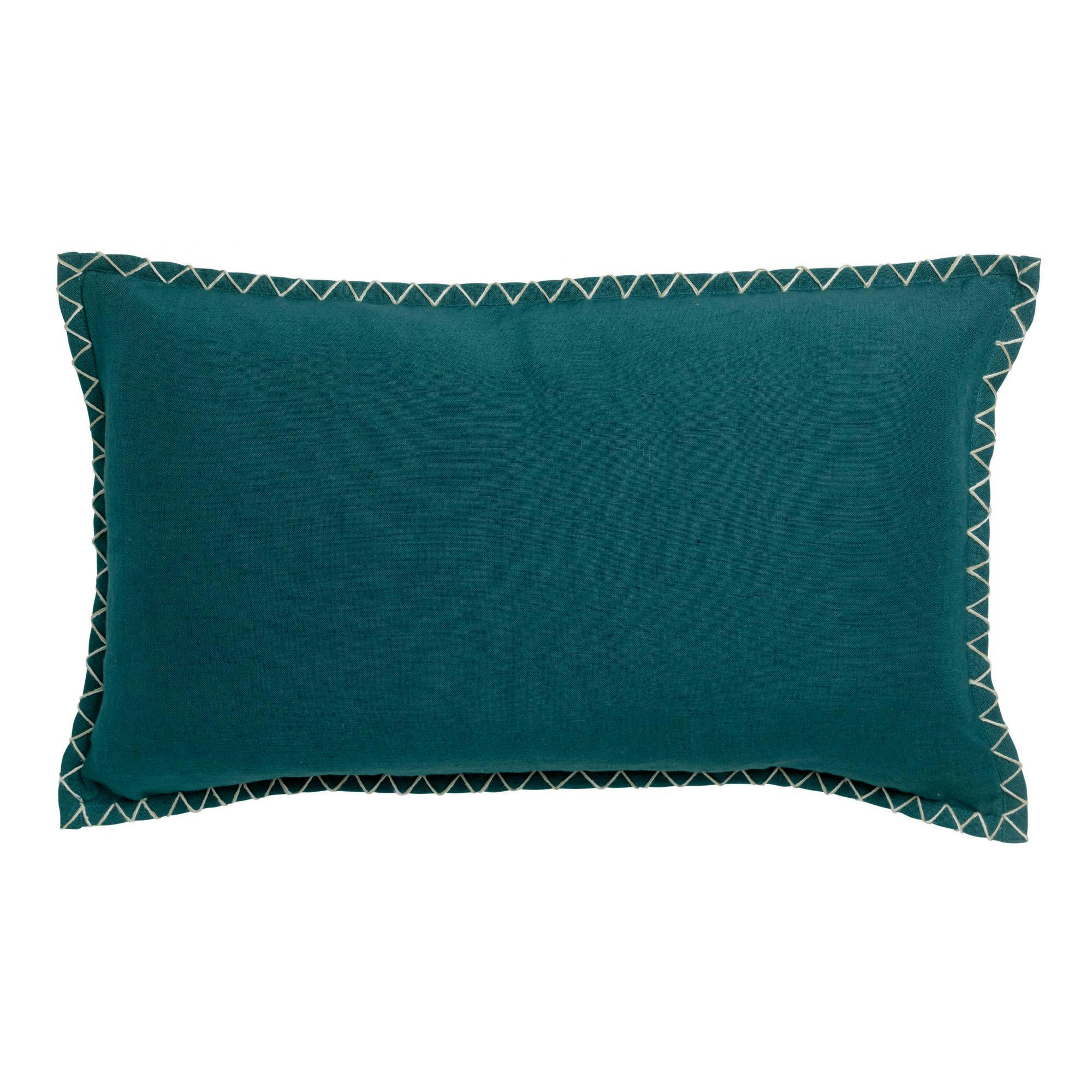 NALA - Coussin  en coton paon 30 x 50