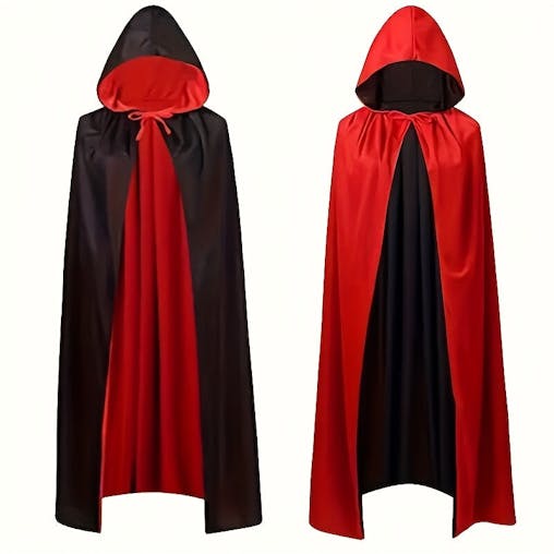 NNETM Halloween Vampire Cape Set with Necklace Earrings Hood
