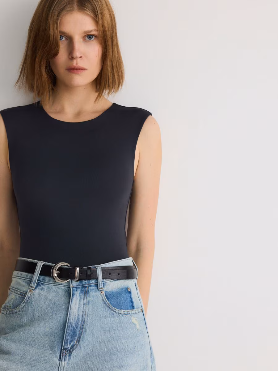 Rib Knit Jersey Bodysuit