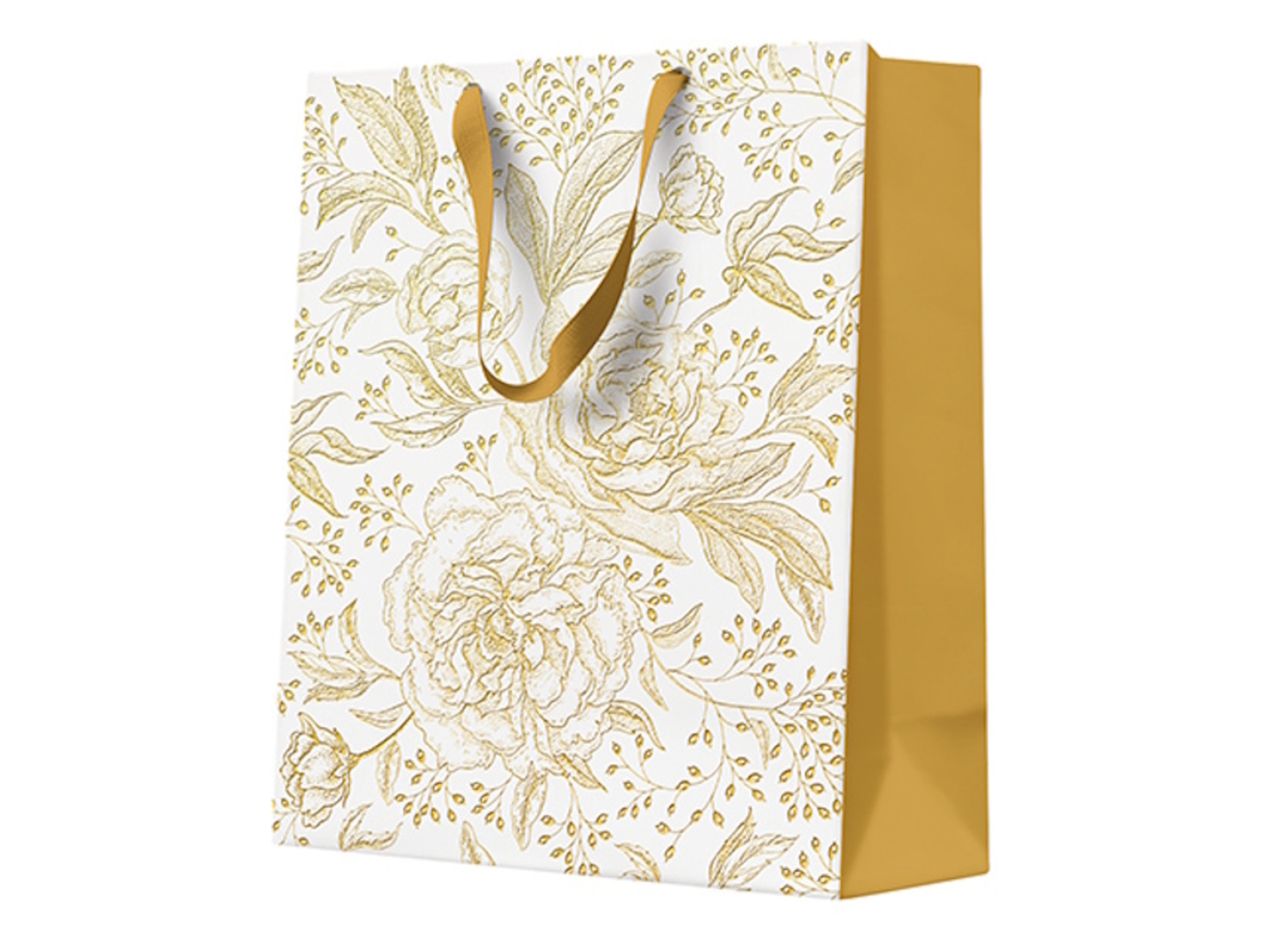 Torba dekoracyjnaRose Peonies 20x25 cm złoto-biała