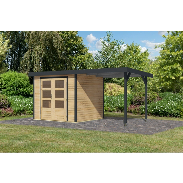 Gartenhaus »Osterby 3 A«, BxHxT: 488,5 x 209 x 213 cm (Außenmaße inkl. Dachüberstand), Wandstärke 19 mm