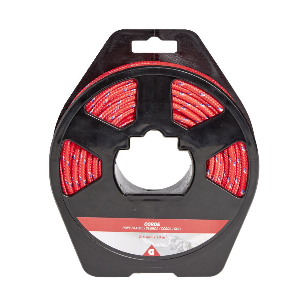 Corde Ø6mmx20m plastique jaune