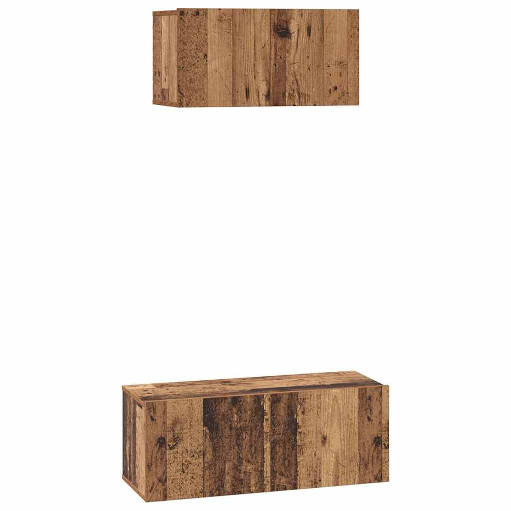 Zestaw Szafek RTV Szafka pod Telewizor Meblościanka Brąz 80 x 30 x 30 cm