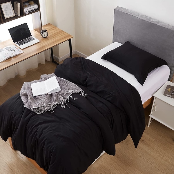 Natural Loft Oversized Comforter Set - Black