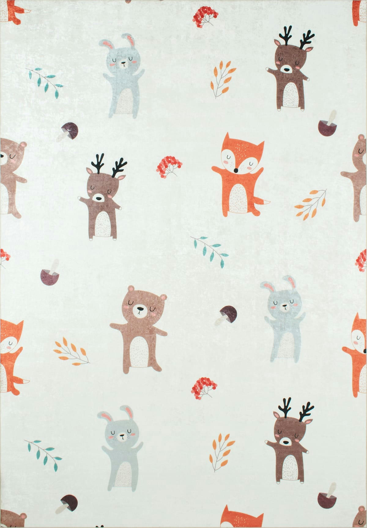 HAPPY - Tapis enfant animaux forêt 160x230